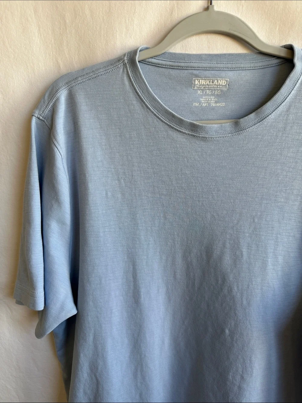 Kirkland Signature powder blue cotton T-shirt, size XL - Picture 2 of 7